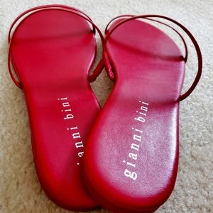 🔥Ultra hot Lipstick Red flat slide sandals sz 11M